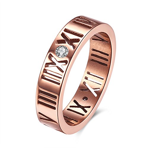 Nikgic Fashion Personalidad Rose Gold Número Romano Diamante Mode Fácil Anillo Mujeres Accesorios par Anillos Anillos Mode