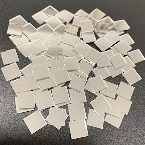 NUORUI 100 piezas mini cuadrados espejo mosaico azulejos para proyectos de manualidades (2 cm x 2 cm)