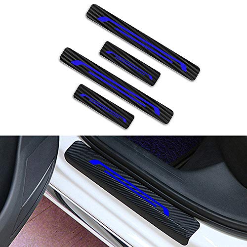 Para Antara Astra Corsa Insignia Mokka Vivaro Decoración Pegatina Para Estribos,Protección de pedal de umbral,Faldones laterales fibra de carbono,Evitar el desgaste 4Pieza Azul