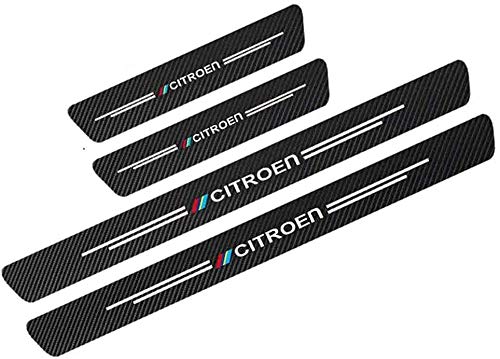 Para Citroen C1 C2 C3 C4 C5 C6, Decoración Pegatina para Estribos, Protección de Pedal de umbral, Faldones Laterales Fibra de Carbono, Evitar el Desgaste