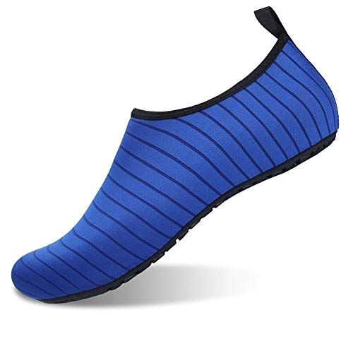 Pattrily Zapatos de agua de verano para hombre, zapatos de natación, zapatos de agua, zapatos de piel descalzos para buceo, surf, natación, playa, yoga (9, azul1)