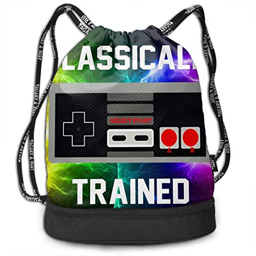 Petrichor Yi Mochila clásica Divertida entrenada Retro del Videojugador del Jugador Mochila Divertida del Viaje