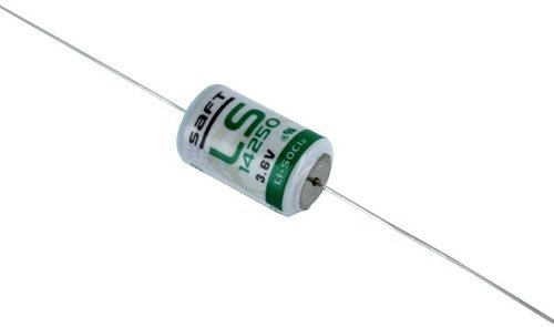 Pila de Litio Saft LS14250 1/2AA 3,6Volt con terminales axiales para soldar, 3,6V, Lithium-Thionylchlorid