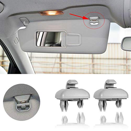 Porpor Booya Soporte de gancho para visera de sol interior para A1, A3, A4, A5, Q3, Q5, OEM (8E0, 857, 562), color gris