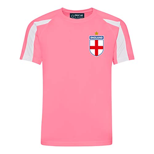 Print Me A Shirt Camiseta de fútbol Rosa Personalizados de Inglaterra para niños