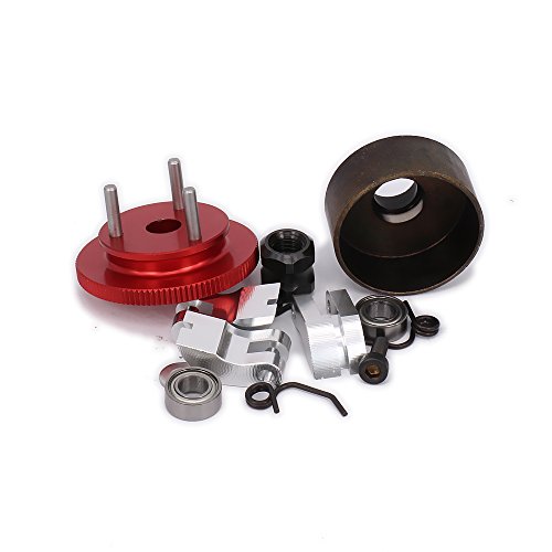 RCAWD Campana de Embrague 14T Gear Engranaje de Volante Cojinete de Embrague Calzados Resortes Cono Tuerca de Motor D10201 para 1/8 RC Hobby Modelo Nitro Car HPI HSP Traxxas Axial Himoto 1Set(Rojo)