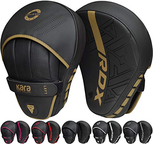 RDX Manoplas de Boxeo Paos Muay Thai Cuero MMA Kick Boxing Entrenamiento Artes Marciales Krav Maga Escudo Patada Gancho y Jab Karate Focus Pad