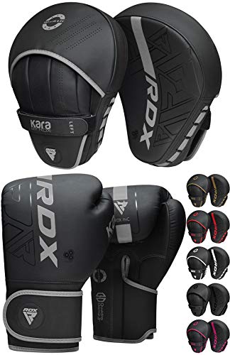 RDX Manoplas de Boxeo Paos Muay Thai Guantes Saco MMA Kick Boxing Almohadilla Artes Marciales Krav Maga Escudo Patada Gancho y Jab Pad Entrenamiento Focus Pads