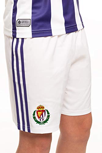 REAL VALLADOLID CLUB DE FÚTBOL Pantalon Primera Equipacion para Niño, Unisex niños, Blanco y Morado, 128