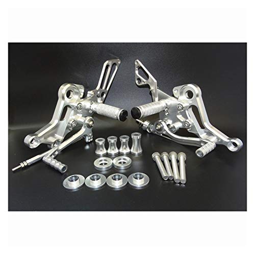 ReposapiéS para Moto Moto Ajustable Jinete Estriberas Rearset Reposapiés Reposapiés Clavijas para Ducati Monster S2R S4R S4RS Kit De Reposapiés (Color : Plata)