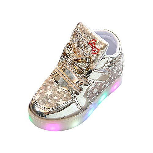 Riou Zapatillas Deportivas para Niñas LED Zapatos de Princesa Botas Dibujos Animados Antideslizante Zapatos Casuales Fondo Suave Ligeros Sandalias de Vestir Zapatillas Sneakers