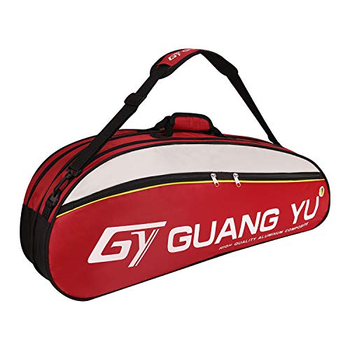 RUIXIA - Bolsa de pala tenis badminton de gran capacidad para 6 palas, bolsa de equipo de tenis, bolsa de transporte con bolsillo de zapatos