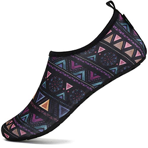 SAGUARO Hombre Mujer Zapatos de Agua Playa Escarpines Zapatillas de Deportes Acuáticos Buceo Surf Snorkel Yoga Piscina, Morado 36/37