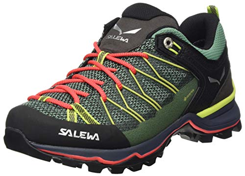 Salewa WS Mountain Trainer Lite Gore-Tex, Trekking-& Wanderstiefel Mujer, Verde (Feld Green/Fluo Coral 5585), 40 EU