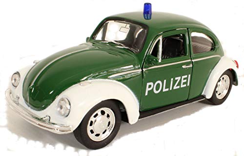 Schaepers Kaleidoskope Modelo de coche VW Escarabajo, policía, bomberos o médicos de emergencia con accionamiento de retirada / 3 modelos surtidos / 1:34 / selección aleatoria / Escarabajo policía