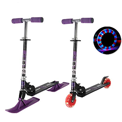 Scooter De Nieve Recreativo Para Jóvenes,los Mejores Juguetes De Invierno, Trineo, Plegable, Esquí,plegado 2 En 1 Scooter De Nieve De Aluminio Tabla De Esquí Ajustable Para Niños Adultos 2 Ruedas