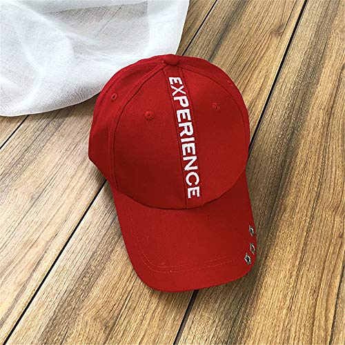 sdssup Sombrero Mujer Verano Versión Coreana Gorra Salvaje Sombrero Coreano Casual Sol de Primavera y otoño Gorra de béisbol Sombrero de Sol Marea Masculina 红色 可 调节