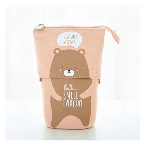 SFF Papelería Kawaii Lápiz Caja de lápices Grande Cremallera con Cremallera Linda Lápiz Caja Muchachas MÁS LÁMENTA MAYOS Bolsa DE LÁPIZA DE LÁPIZ Papelería Dispensadores (Color : Brown Bear)