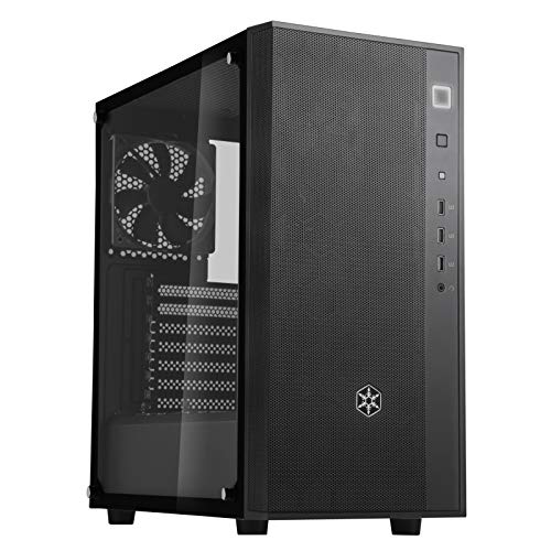 Silverstone SST-FAR1B-G - Caja para computadora Fara R1 Tower ATX, Panel Frontal de Malla, Panel Lateral de Vidrio Templado, Negro