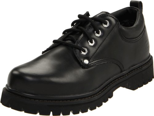 Skechers USA Men's Alley Cat Utility Oxford,Black Smooth,7.5 D - Medium