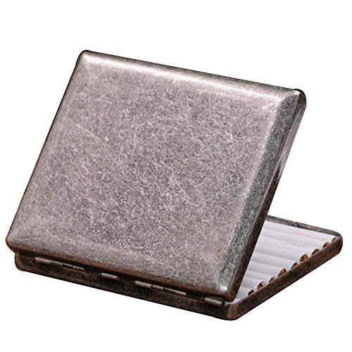 Suytan Estuche de Cigarrillos de Re Ultrafino, Portátil, Anti Presión, para Hombres Y Mujeres, Caja Universal de Cigarrillos, Plata Antigua, 95X85X16Mm,Plata Antigua,Los 95X85X16Mm