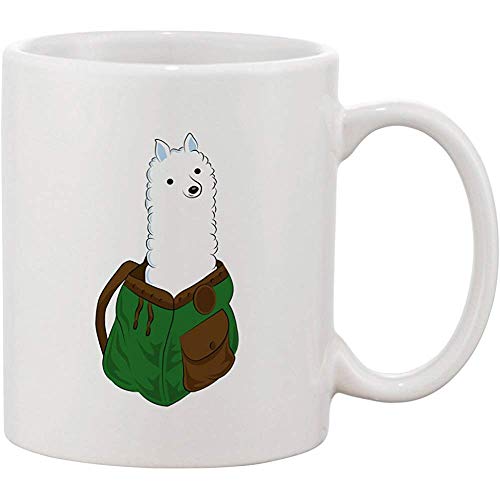 Taza de café de cerámica - Alpaca en una mochila 'Voy a empacar una alpaca'