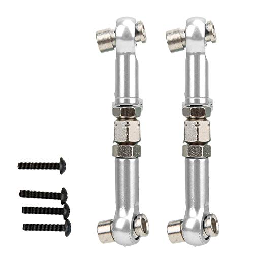 Tbest Varilla de Varilla de dirección RC, 2 Piezas Varillas de Varilla de dirección Trasera Delantera metálica para HPI RS4 Sport 3 1/10 Accesorios de actualización(Plata)