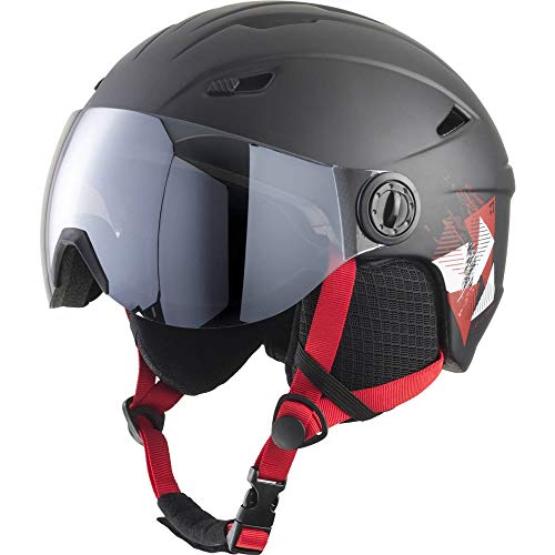 TECNOPRO Pulse Jr. S2 Casco semiintegral Esquiar Negro - Cascos de protección para deportes (Casco semiintegral, Visera del casco)