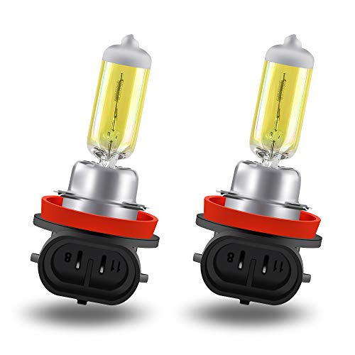 Teguangmei 2x H8 Bombilla Halógena Para Faros Delanteros 12V 35W Superbrillante 3000K Luz Amarilla Halógena - Para Faros Delanteros de Coche Antiniebla Luz Antiniebla Luz Diurna DRL