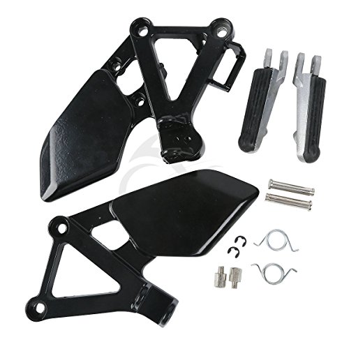 TengChang motocicleta Delantero estribera Reposapiés conjunto Para HONDA CBR250 CBR 250 MC19 1988 1989 (negro)