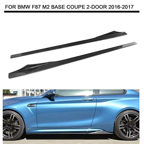 TGFOF Se adapta a BMW Serie 2 F87 M2 Base Coupe 2 puertas 2016 2017 Fibra de carbono lateral Faldón calcomanía raya etiqueta auto styling extensión Fender delantal