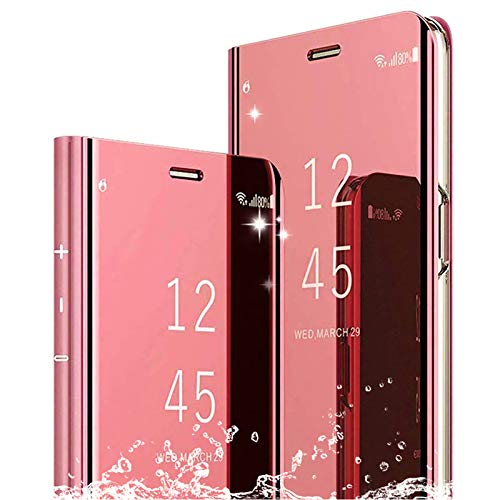 TOPOFU Funda para Xiaomi Poco M3 Cáscara,Ultra Delgado Inteligente Espejo Brillante Funda [360° Protection] [Soporte Plegable] [Anti-Scratch] Flip Case Cover