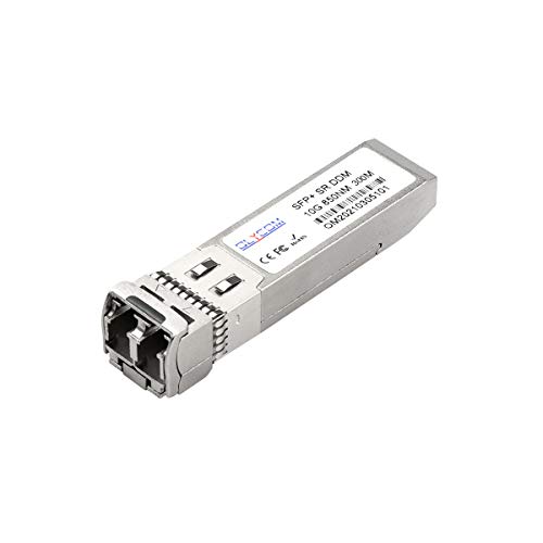 Transceptor 10G SFP+ LC Multimodo 850nm 300m DDM 10GBase-SR SFP+ compatible con Cisco SFP-10G-SR Ubiquiti UF-MM-10G y otros interruptores abiertos