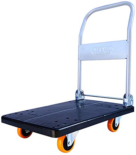 Trolley industrial silencioso Carga de camiones de 150 kg de trolley plana de color naranja trolley camión carretilla carro,Black