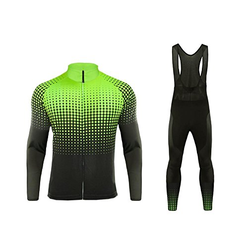 Uglyfrog Hombres Chaqueta de Ciclismo MTB Invierno Térmico Respirable Cómodo Manga Larga Maillots+Pantalones de Acolchado 3D para Hombres Conjunto Completo Equipo de Cycling FAXBY1901