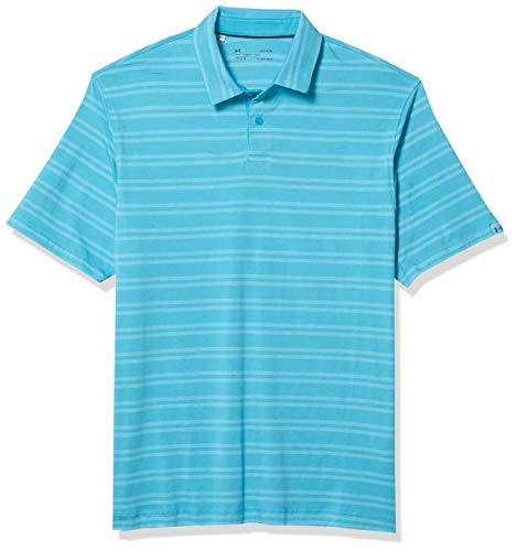 Under Armour Polo de Golf para Hombre Charged Cotton Scramble Stripe, Hombre, Polo, 1323455, Escape (450)/Escape, M