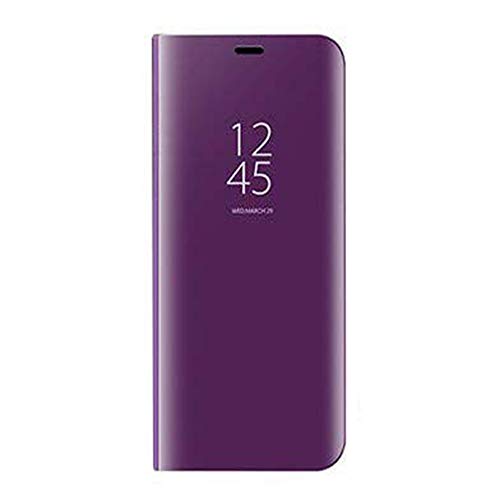 VGANA Espejo Funda Xiaomi Poco M3, Espejo Brillante Inteligente Modelo Inteligente Tapa del Tirón Carcasa. Morado