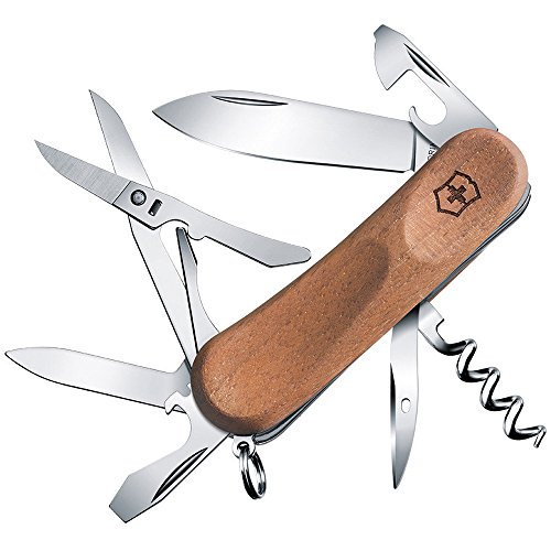 Victorinox 2.3901.63 Evolution Wood 14 - Navaja multiusos, cuerpo de madera, 20 x 85 mm