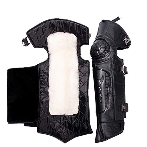 VOMI Rodilleras Moto Enduro - Forro 100% Lana - Adulto Hombre Invierno Espinillera Motocross Impermeable Protección de Rodilla Protector Motocicleta Bicicleta Esquiar Carreras Monopatín