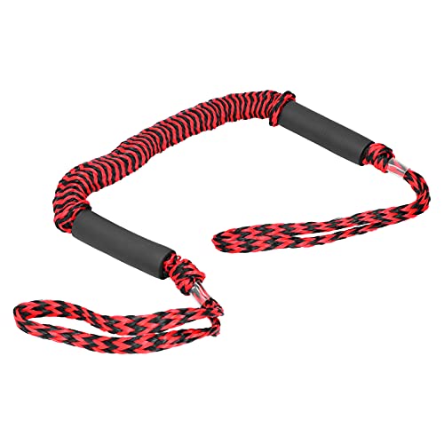 Wakisuvc Líneas de Muelle de Bungee para Barcos Cuerda de Amarre de 4 pies Accesorios para muelles de navegación Cuerda de Muelle Grandes Regalos de navegación para Barco(Ondulaciones Rojas y Negras)