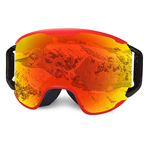 WLZP Gafas de esquí，Gafas Esqui Snowboard UV400 Protección para Hombres, Mujeres y jóvenes Esquiar OTG，Snowboard Deportes de Invierno Nieve Lentes Anti-Niebla