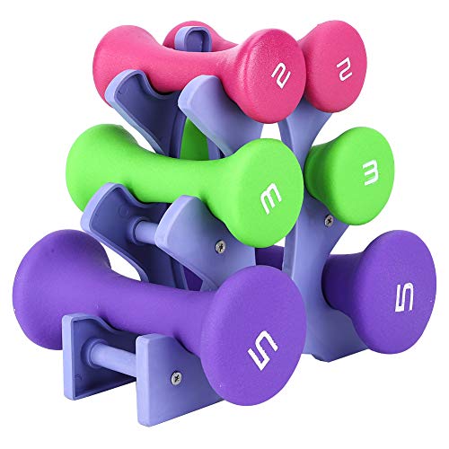 WYYY 6 PCS Mano Fitness Pesos Conjunto Soporte Rack 2lb 3lb 5lb Culturismo Equipo Equipo Equipo Fitness Pesos