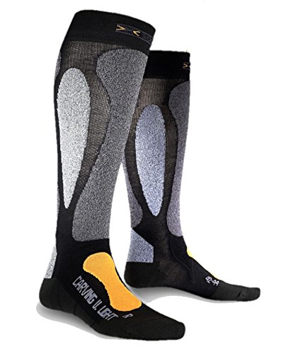 X-Bionic Ski Carving Ultralight Calcetín, Unisex Adulto, Negro/Naranja, 35/38