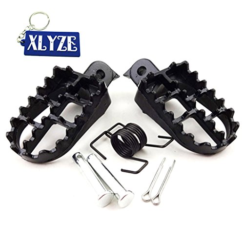 XLYZE Estriberas de Aluminio Reposapiés Descanso Negro para Honda XR50R CRF50 CRF70 CRF80 CRF100F Pit Dirt Motor Bike Motocicleta