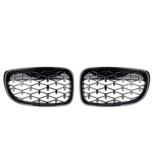 YMSHD Auto Diamond Grill Rejilla de Parachoques Delantero automático Bwm 1 Series Rejilla de reemplazo de riñón de superposición de Actividades E81 E82 E87 E88 (Color: Sliver)