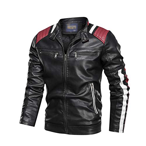 YOUCAI Chaqueta De Moto A Prueba De Viento Motocicleta Armadura De Equipo De Protección Manga Larga Chaqueta De Hombres Cuero Sintético Moda Casual Chaqueta Deportiva ,Negro,XXL