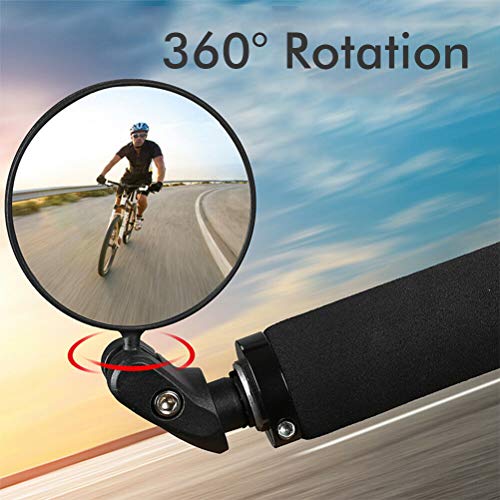 Yousir Espejo retrovisor ajustable para bicicleta, espejo retrovisor convexo, plegable, para bicicletas de carretera, bicicletas de montaña, motocicletas