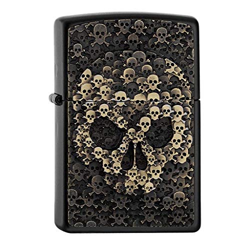 Zippo Skulls IN Skull-Black Matte-Spring 2017 Encendedor, Cromado, Plata, 5.8 x 3.8 x 2.0 cm