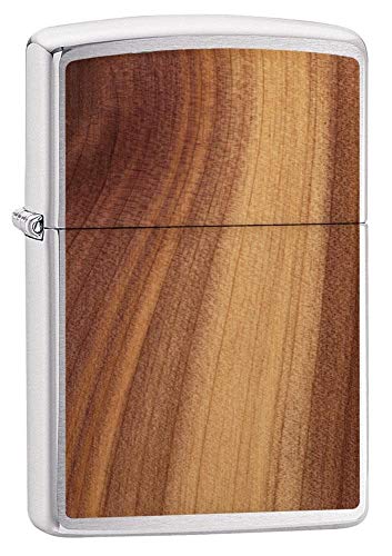 Zippo Woodchuck Cedar Emblem Encendedor Resistente al Viento, Unisex Adulto, Cromado, Normal