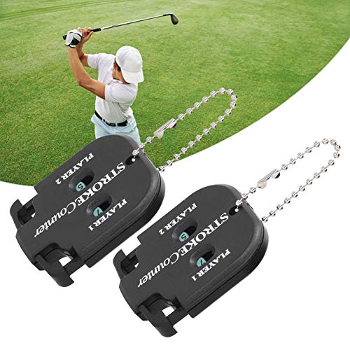 Zwinner Pantalla de 2 dígitos Negra Equipada con Llavero, Contador de Golpes de Golf, Marcador de puntuación de Golf, Mini para Juegos de Pelota de Golf